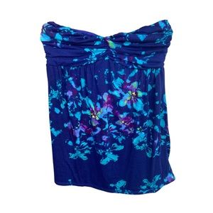 Bright Floral Strapless Dress